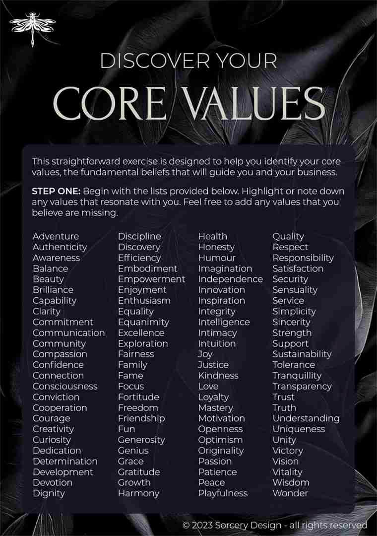 core values exercise